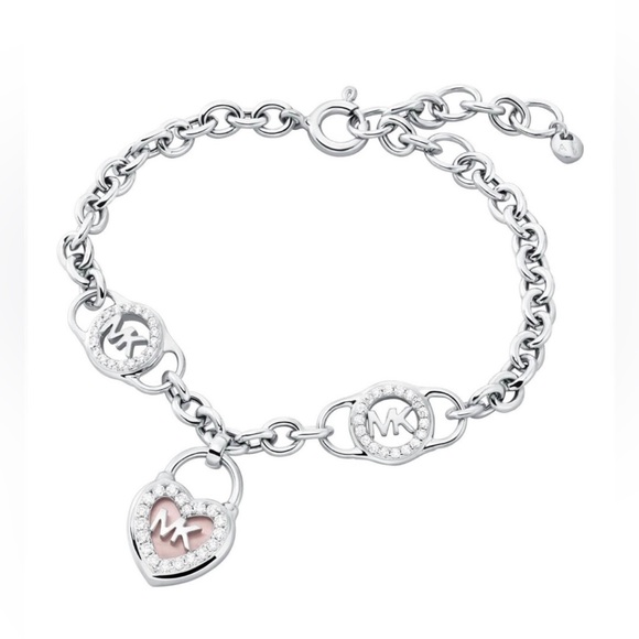 (Michael Kors Women's Stainless SteelChain Bracelet with Crystal Accents